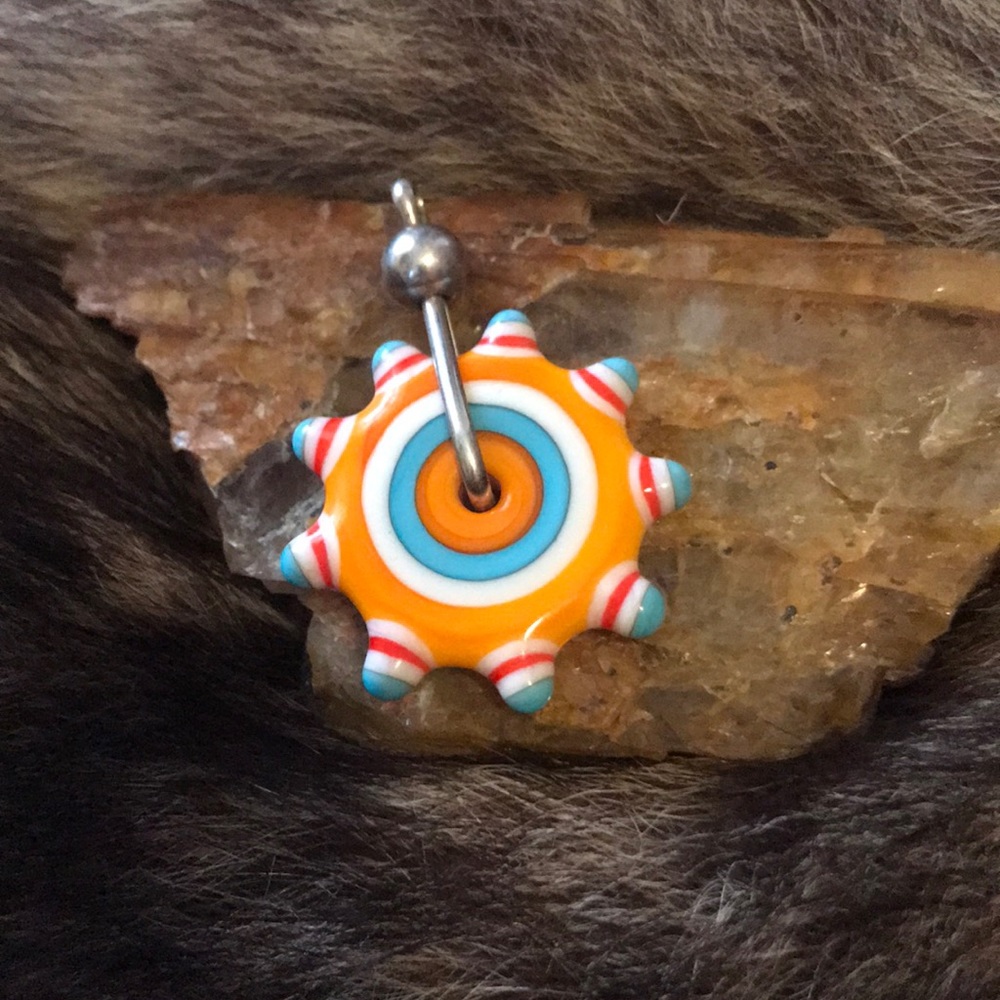 Hand blown glass pendant